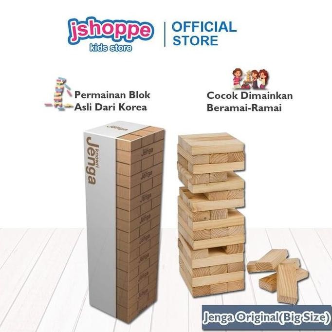 Promo JSHOPPE JENGA ORIGINAL MAINAN KOREA JENGA KAYU BALOK MAINAN BALOK JENGA GAME SERU BERSAMA FAMI