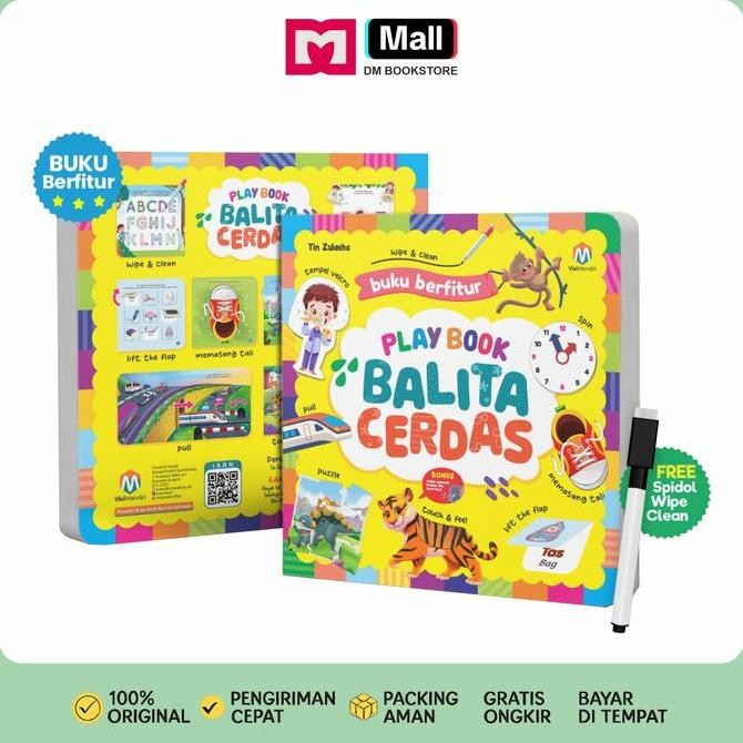 DM Bookstore - Boardbook Buku Berfitur Playbook Balita Cerdas Untuk Anak Usia 3+ Tahun
