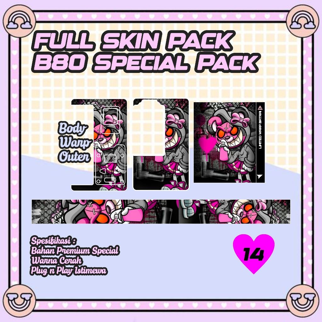 

[COD] Garskin Stiker Stiker Pack Dalam Luar Batrai B80 14 Label Custom Presisi Terlaris