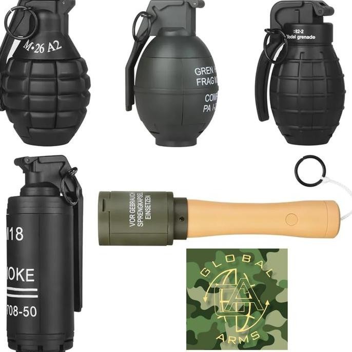 Promo Mainan Varian Hand Grenade M18, M24, M26A1 dan M82 Gel Blaster Mainan Granat Plastik COD