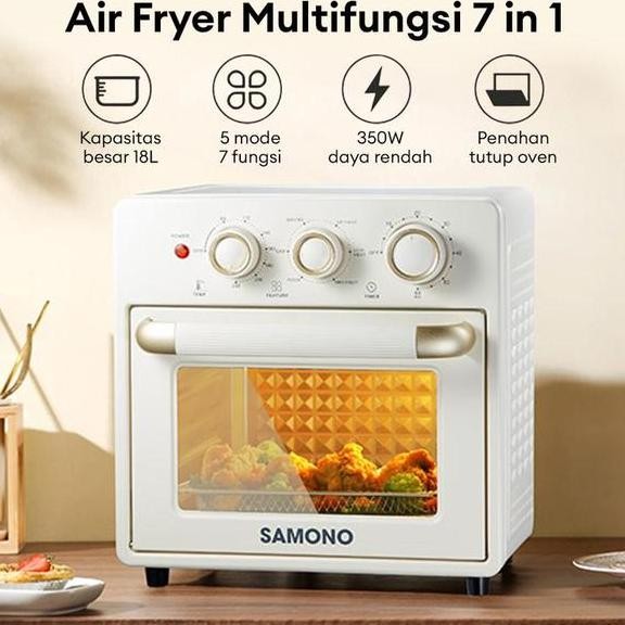 Samono Oven Air Fryer Swafv18 Multifungsi 7 In 1 Oven Toaster 18L Low Watt 350W Swafv18