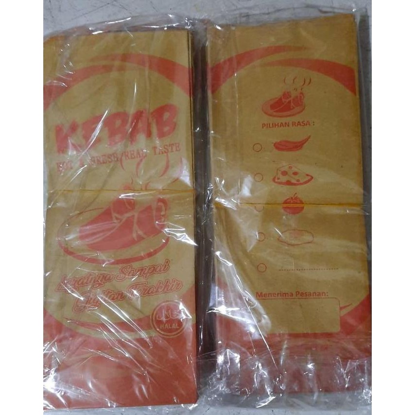 

JH8 [GROSIR] Kertas Bungkus/Kantong Kebab Kecil - isi 50 Lembar