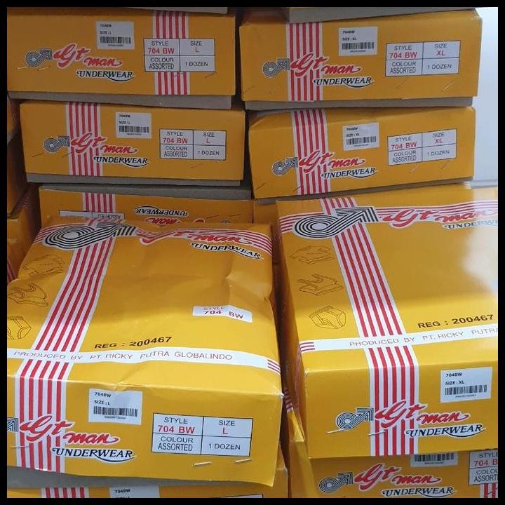 Terlaris Celana dalam pria GT-Man / CD GT Man / Pakaian dalam GTman RPG 704 BW Katun Dewasa Polos Bo
