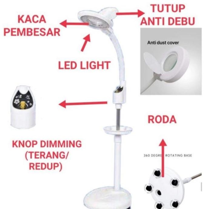 

Lampu facial led roda dimming kaca pembesar magnifiying lamp 68watt KS