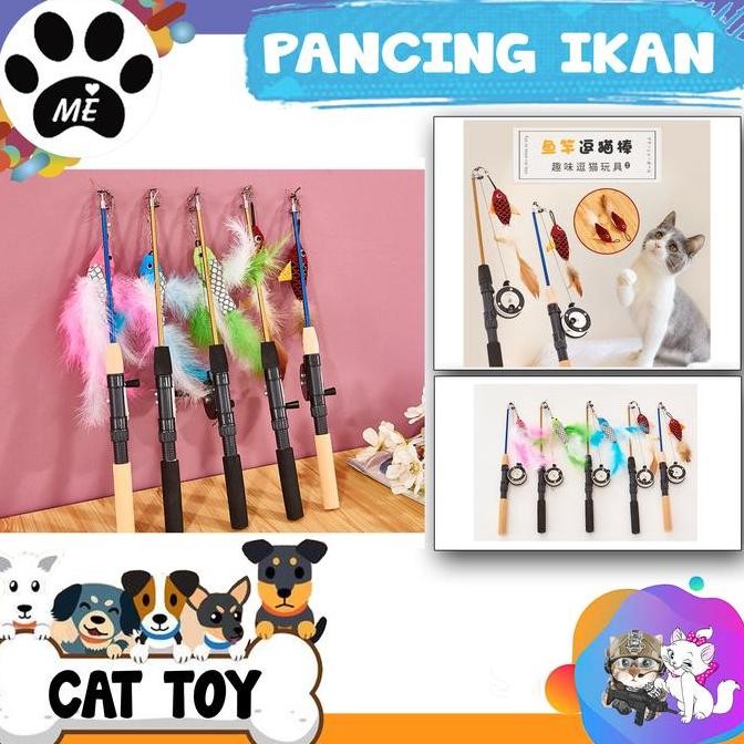 Termurah  Mainan Kucing Mainan Penggoda "Pancing Ikan" Cat Toy