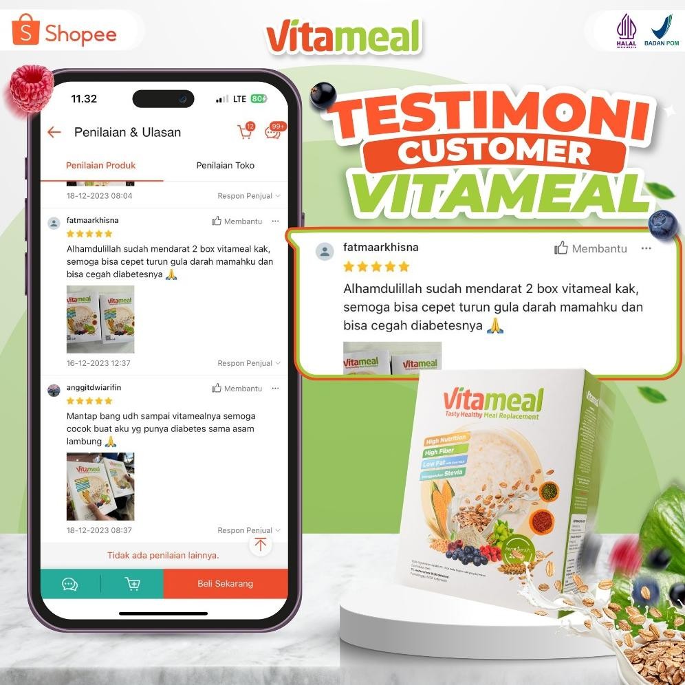 

df-8 PJ24 Vitameal - Sereal Vitameal Sehat Multigrain Bantu Menstabilkan Gula Darah dan Menangkal Diabetes Kolesterol Alami Tanpa Efek Samping Vitameal Diabetes Vitameal Sereal Vitameal Official Store Vitameal MultigrainSereal paket 1 box 200 gram