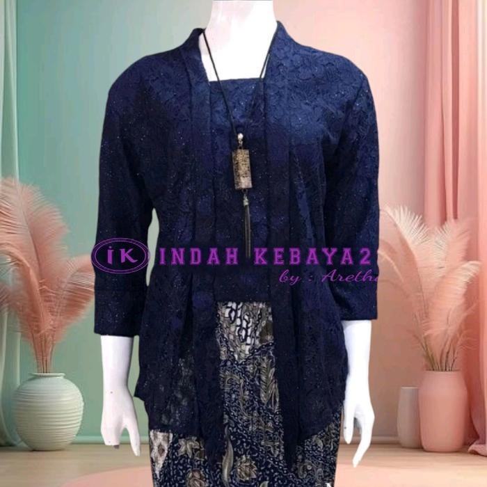 Atasan Kebaya Kutubaru Brokat Tebal Modern Elegan Dress Baju Wanita Remaja Pesta Wisuda Kondangan Hi
