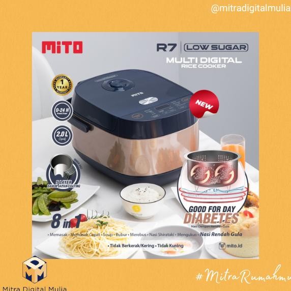 Mito R7 Rice Cooker 2L Low Carbo Dark Gold