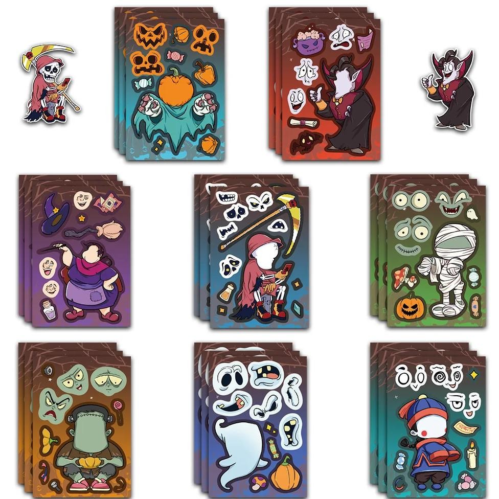 

8Pcs Cartoon Cute And Fun Halloween Diy Stickers Classic Festival Stickers Stationery Water Bottles Phone Cases Guitar Stickers