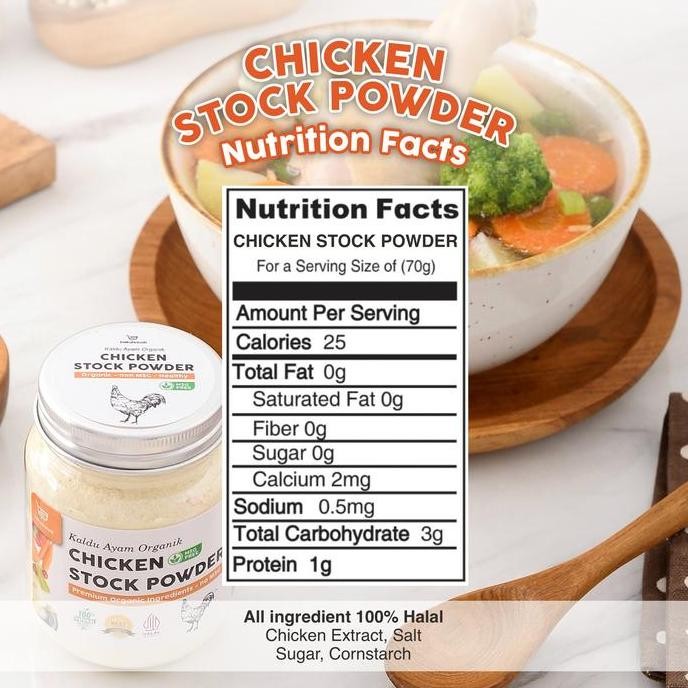 

JH8 Kaldu Ayam Bubuk Non MSG Organik Bumbu Penyedap Rasa Ayam Organic Chicken Stock Seasoning Powder