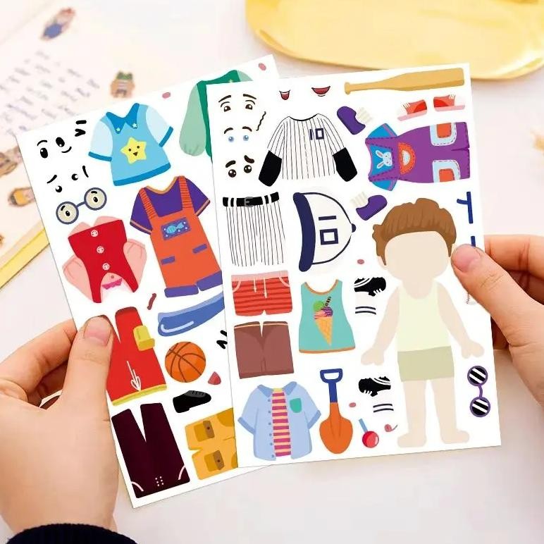 

50Pcs Creative Dress Up Puzzle Stickers Creative Cute Luggage Pvc Phone Cafe Scrapbook Laptop Bicycle Waterproof Stickers