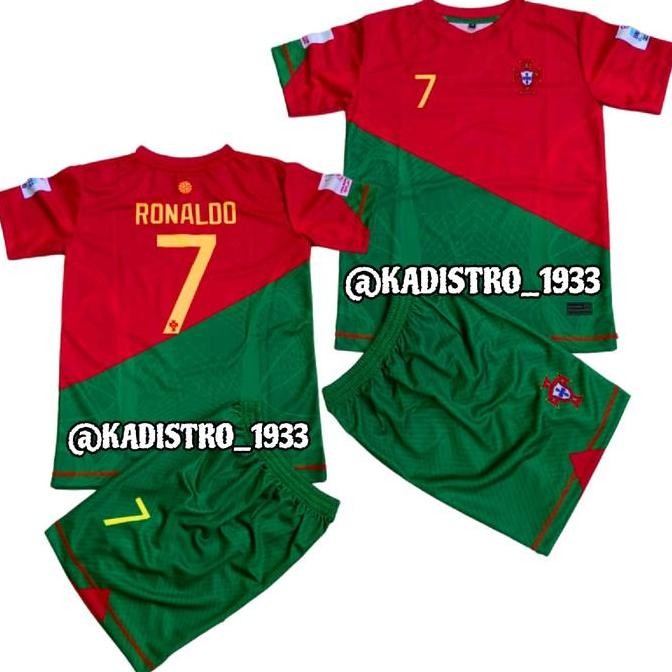 Sale Setelan Jersey Anak Ronaldo Portugal Home Away Piala Dunia 2022 Usia 3 Sampai 13 Tahun Full Pri