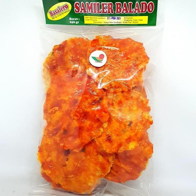 

><><><] BASALERO KERIPIK SAMILER BALADO PEDAS MATANG 300gr | SERMIER OLES ASLI