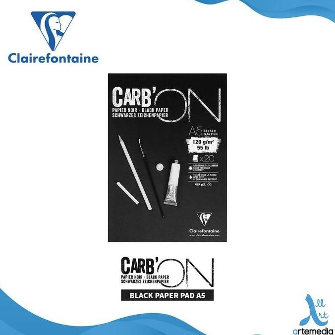 

Sale Clairefontaine A5 Carbon Black Paper Sketch Pad Kertas Gambar