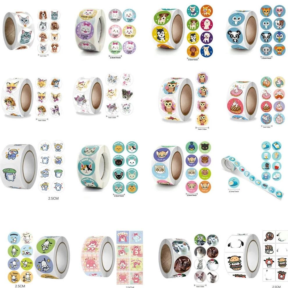 

New Spot Goods Lively And Lovable Puppy Cartoon Animal Stickers For Children Cute Reward Self-Adhesive Label Diy Hand Book