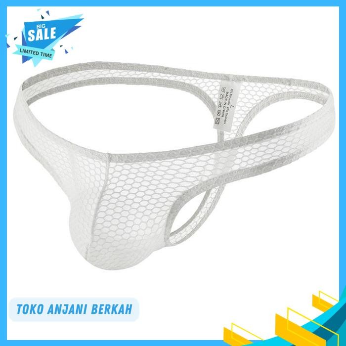 MESH THONG PRIA CELANA DALAM THONG PRIA THONG JALA JARING WHITE DW / MESH THONG PRIA CELANA DALAM TH