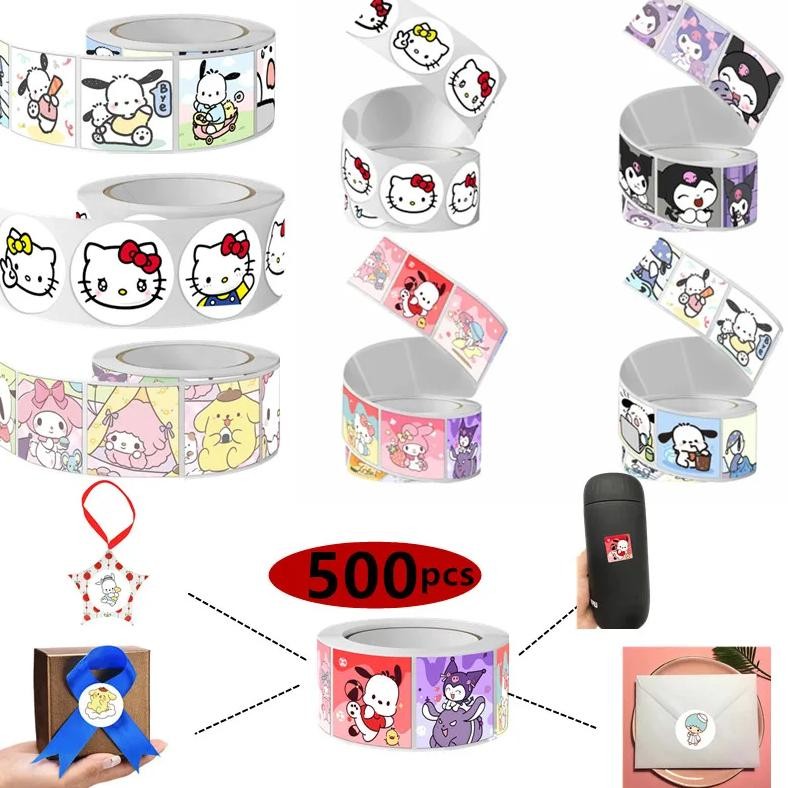 

500Pcs Sanrio Cute Anime Hello Kitty Kuromi Melody Phochacco Kid Sticker Cartoon Closure Sticker Children Sticker Decal Toy Gift