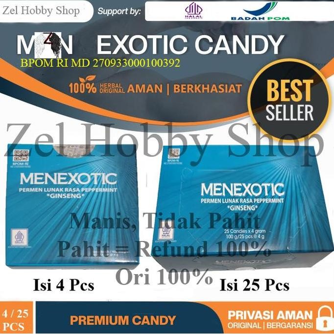 

Menexotic Candy Isi 4 Pcs / 25 Pcs / 80 Pcs {Ready | High Quality | Best Seller | New}