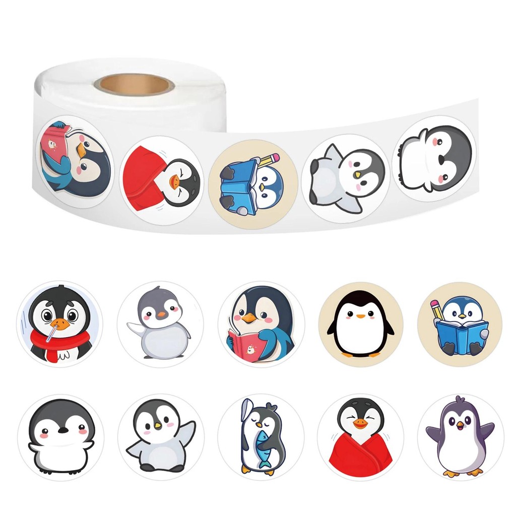

100-500Pcs Cartoon Penguin Stickers For Kid Funny Decal Toy Gift Diy Decoration Label Cute Animal Label Stationery Sticker