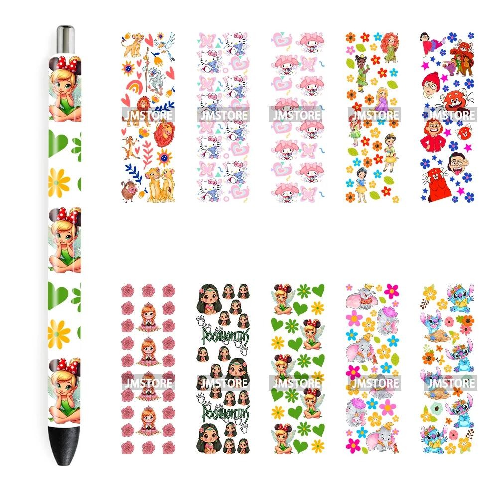 

Cute Cartoon Girl With Flower Uv Dtf Pen Wraps Stickers Custom Labels Durable Waterproof Logo For Diy Customized Craft Cats