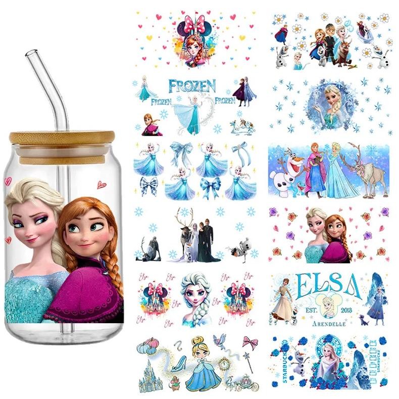 

Frozen Disney Elsa Princess Cute 16Oz Uv Dtf Sticker For 16Oz Glass Cups Wrap Transfer Sticker Custom Labels Diy Logo Waterproof