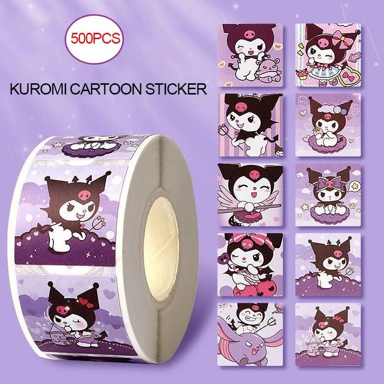 

500Pcs/Roll Sanrio Kuromi Cartoon Stickers Cute Anime Hello Kitty My Melody Sticker Children'S Diary Diy Bonus Christmas Gifts
