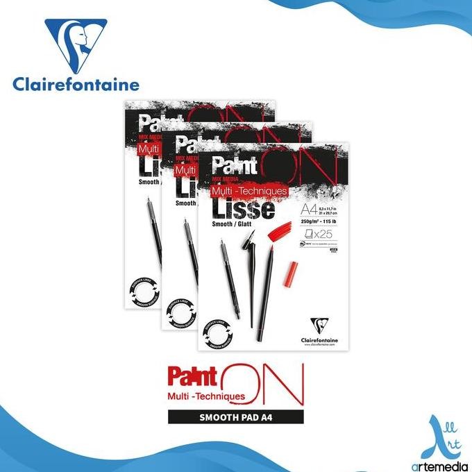 

Sale Kertas Gambar Clairefontaine Paint On A4 Smooth Multi Techniques Pad