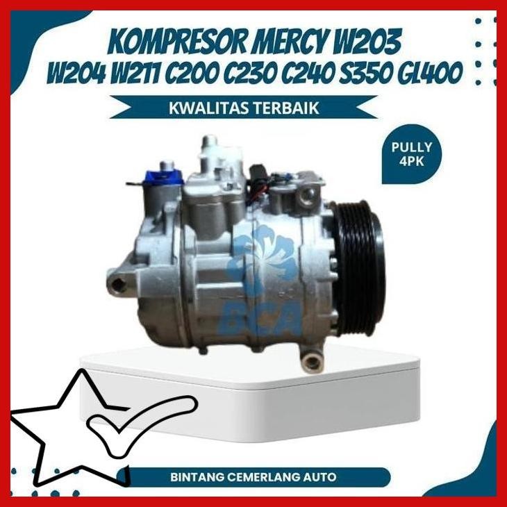 [TGA] KOMPRESOR AC MOBIL MERCY W203 W204 W211 C200 C230 C240 S350 GL400 6PK