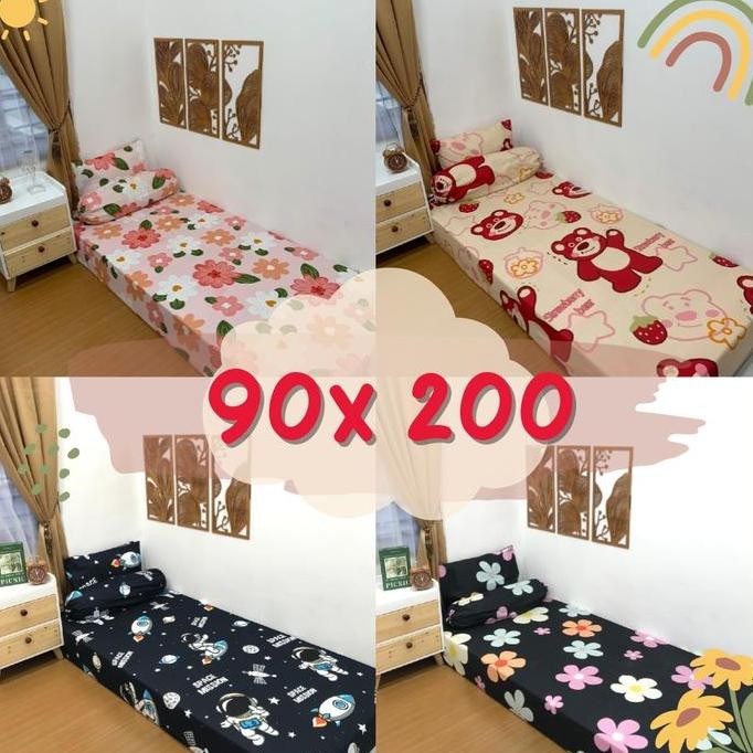 90 x 200 / SPREI MOTIF / SPREI AESTHETIC HOMEMADE SPREI SINGLE BED FREE Sarung Bantal Guling