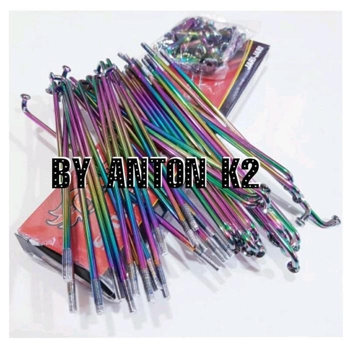 Pe Ruji Pelangi/Rainbow/Jari Jari Hitam/Ruji Gold/Kuning Mas/Jeruji Crome-Crom-Cp/Jeruji Motor-Jari-