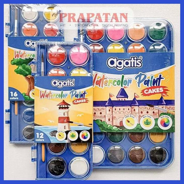 

( SEKOLAH / LUKIS ) PROMO AGATIS WATERCOLOR PAINT CAKES SET PC-C | CAT AIR SET (SENI / MENGGAMBAR / ART / KERAJINAN ) PRIVASI AMAN