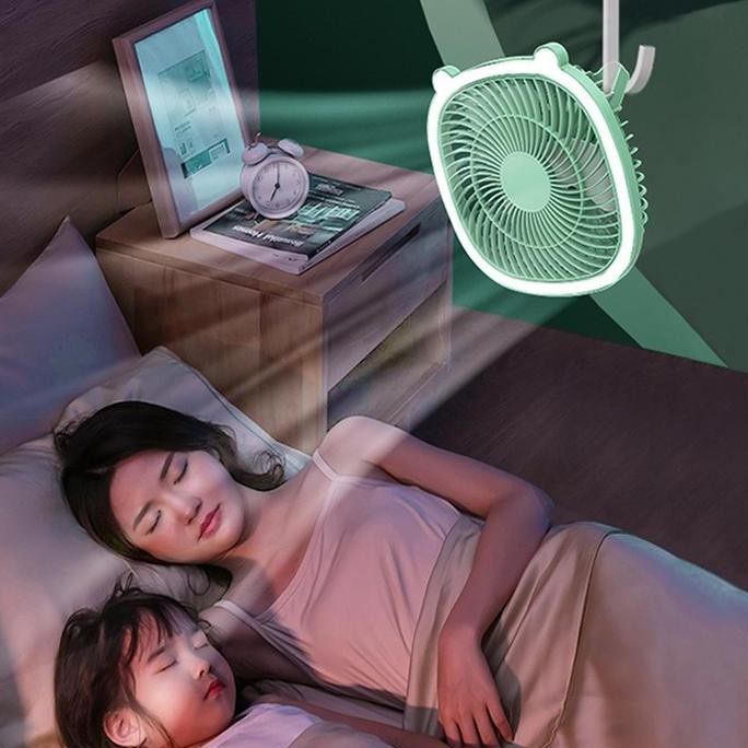 Avvic F12 Kipas Angin Multifungsi dengan Lampu LED Portable Desktop Fan Table Lamp Hanging Fan White