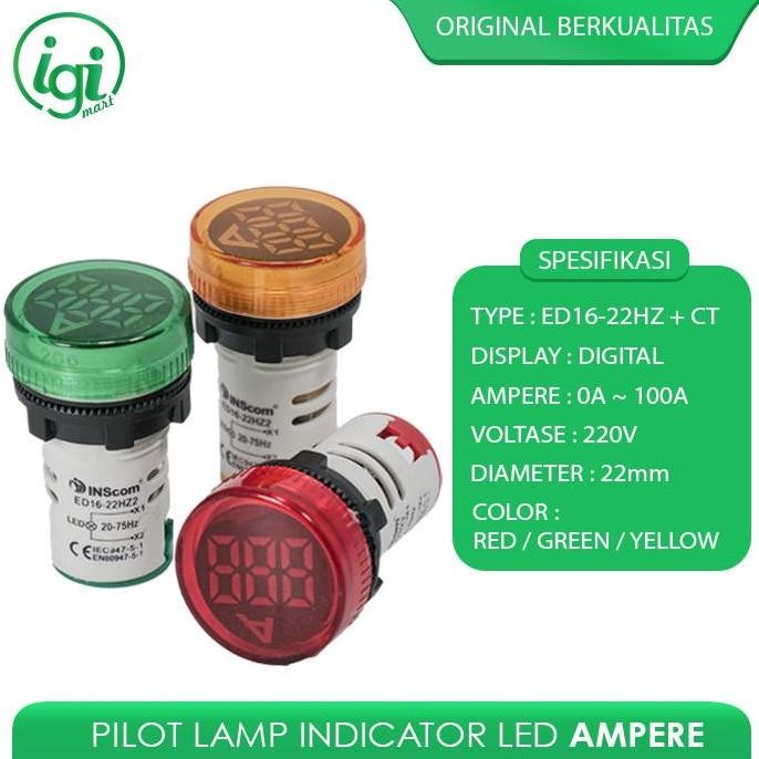 [Expert] PILOT LAMP LED AMPERE METER ROUND 22MM / INDICATOR LAMPU DIGITAL BULAT