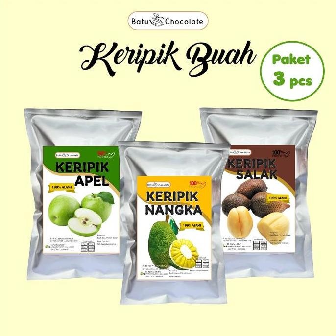 

Paket Isi 3 Keripik Buah - Keripik Nangka Apel dan Salak Isi 50 gram