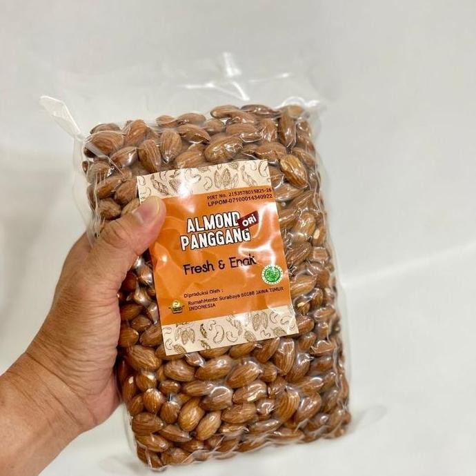 

Kacang Almond Panggang 1KG rasa Original Roasted Almond Plain Unsalted (Sudah Matang) Food Snacks Natural