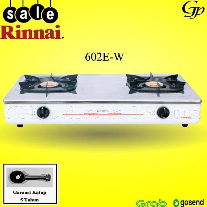Rinnai RI-602E W Kompor Gas 2 Tungku RI602EW Api 602EW 602 EW rinai e
