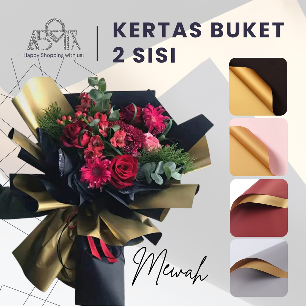 

Flower Wrapping Paper 2 Sisi WR22 Gold | Kertas Buket Bunga untuk Kado, Wedding, Florist, Hari Ibu