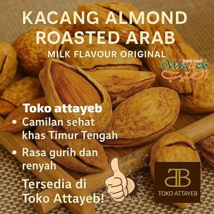 

Kacang Almond Kulit Roasted 500gr Penuh Nutrisi Exp 2026