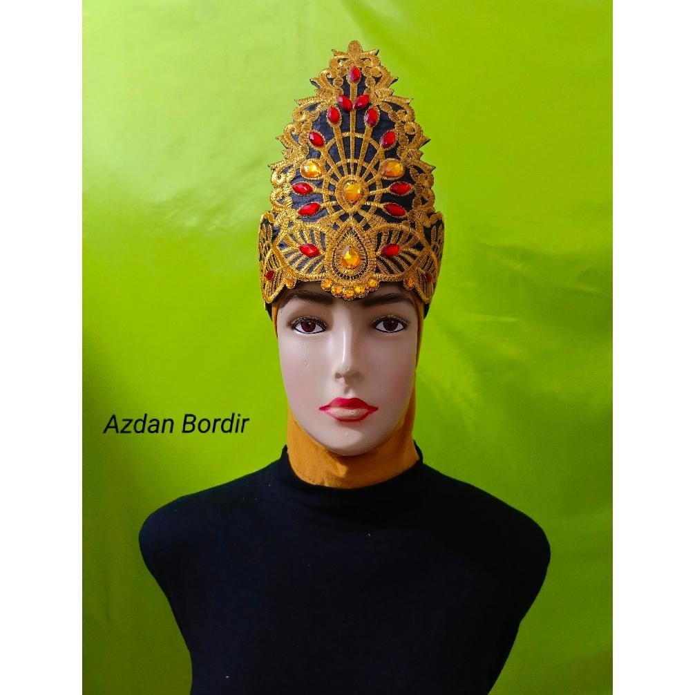 Siger Mahkota Tari Motif Daun Kecil Renda Bordir DiM