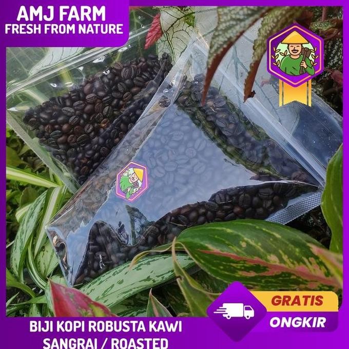 

1 Kg Roasted Bean Kopi Robusta Gunung Kawi Petik Merah / Kopi Sangrai AMJ FARM