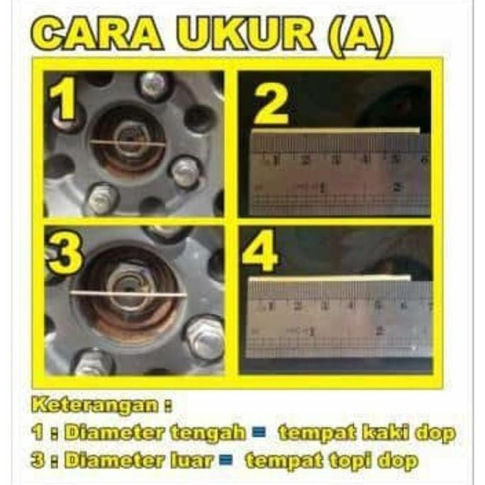 (Expert) Dop center velg logo HSR. Variasi cembung merah.Diameter 6,5 cm