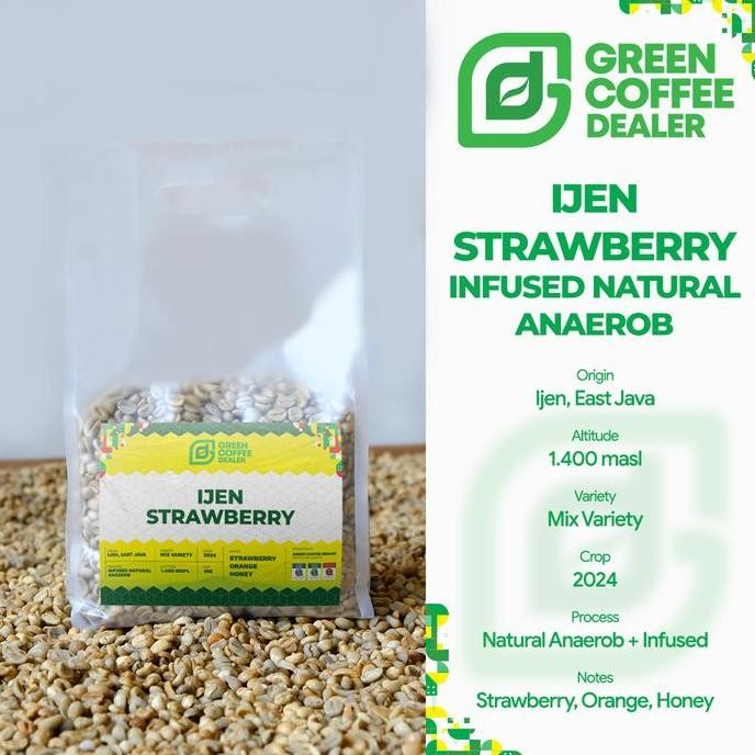 

Biji Kopi Green Bean Ijen Strawberry Infused Natural Anaerob 1 Kg