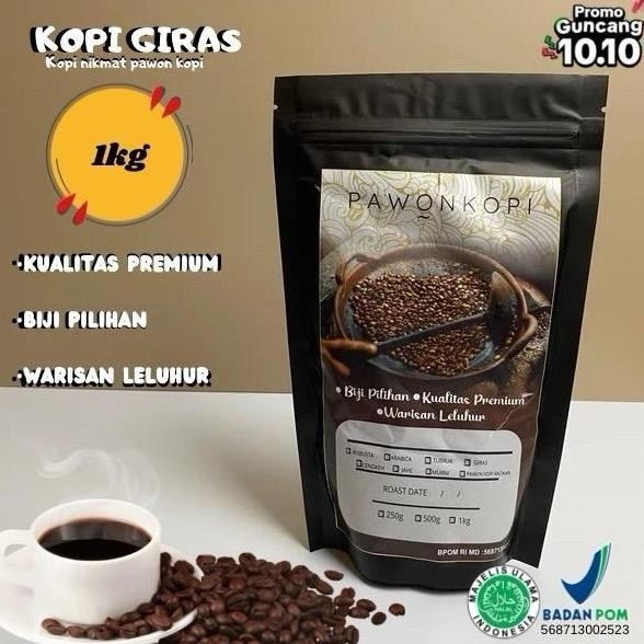 

Kopi Giras Pawon 1KG dengan Rasa Unik dan Aroma Kuat - Coffee kopi kkp sachet tersedia kemasan hitam&putih