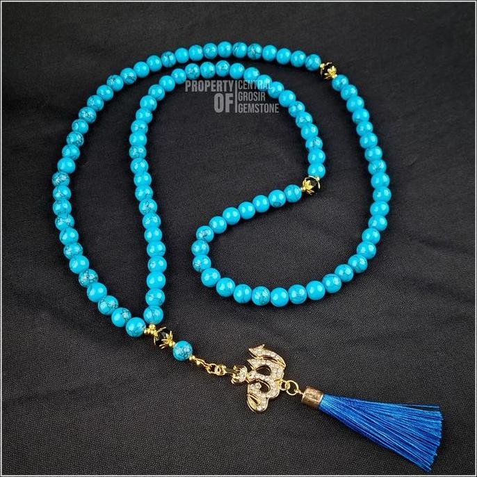 PROMO Tasbih 99 Butir Batu Pirus Biru Tasbeh Jokowi Habib Lutfi Turquoise