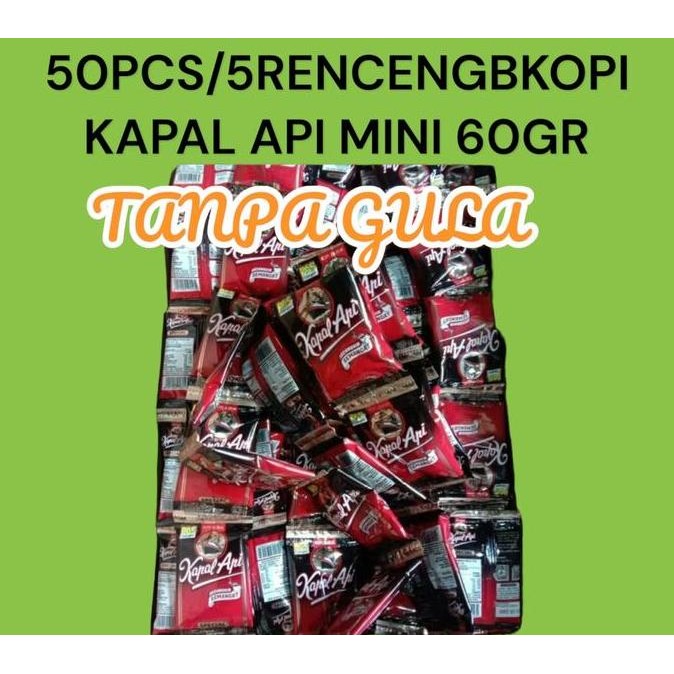 

PROMO 50PCS/5RTG KOPI KAPAL API MINI 6GR (TANPA GULA) Coffee
