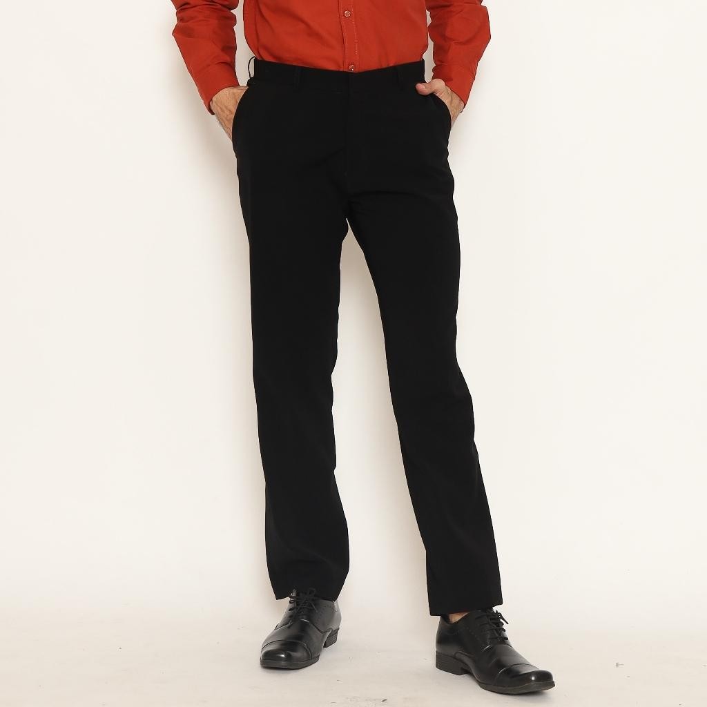 Lawell Celana Panjang Pria Formal Celana Kerja Tipe Regular Fit Warna Hitam Premium | Ortiz-R Terbar