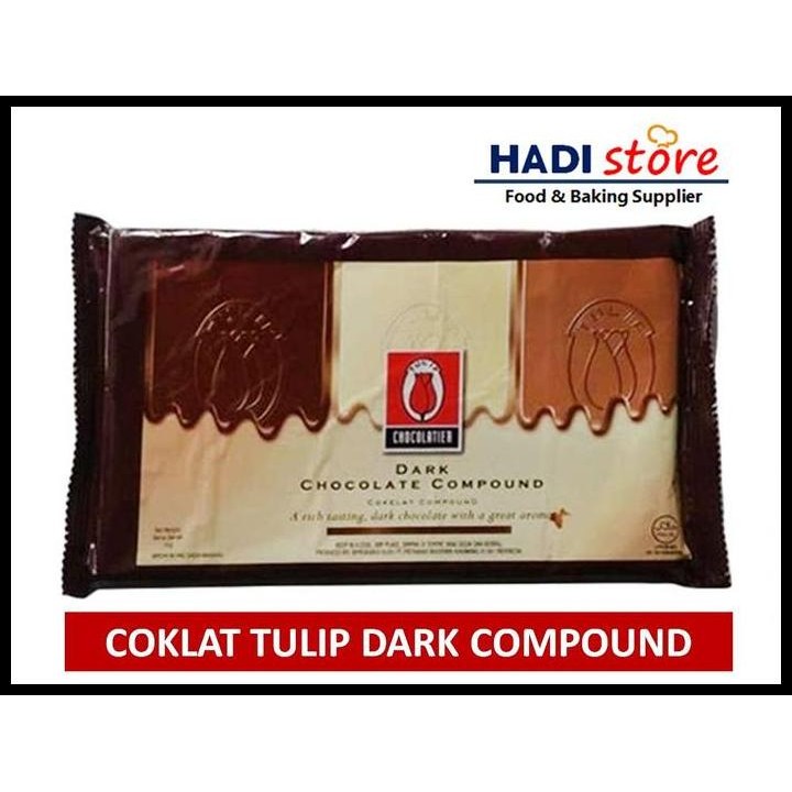 

Terlaris Tulip Dark Chocolate Compound (Dcc) 1 Kg/ Coklat Blok Batangan Premium Good Quality