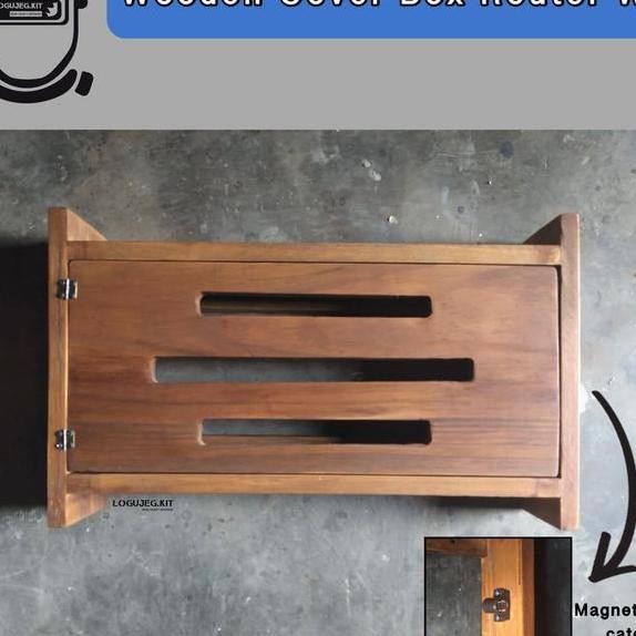 Wooden Cover Box Rak Router Wifi Kotak Kayu Penyimpan Wifi Router