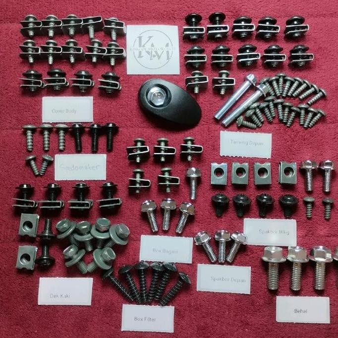 Baut Body Lengkap Honda Scoopy Karbu / Baud Body fullset Honda Matic Scoopy karbu 2010-2011 RESTOCK