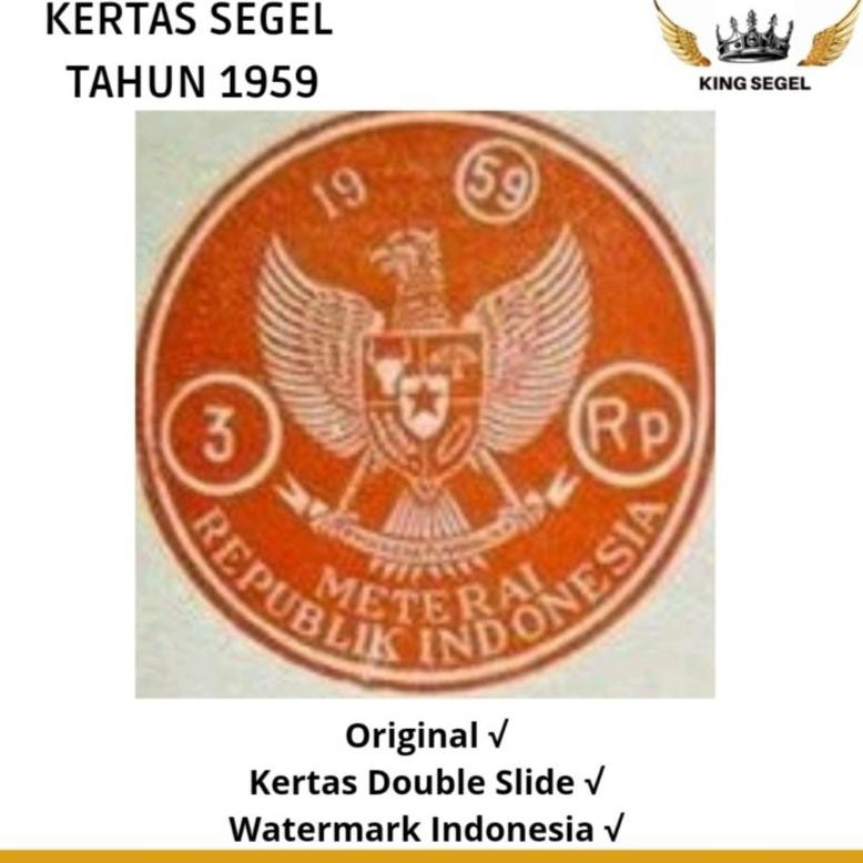 

Kertas Segel Tahun 1959 Double Asli (Beli 1 Gratis 1) DiM